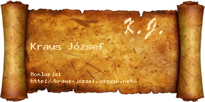 Kraus József névjegykártya